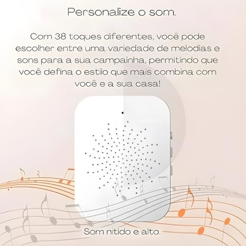 Campainha C/Câmera Wifi S Fio Inteligente Interfone C Áudio