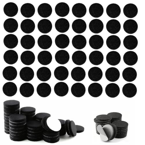 DWPVT 48 PCS 25mm Felt Furniture Pads, Self-Adhesive Hardwood Floor Protectors for Chair Legs & Table Feet, Anti-Scratch Felt Pads, Cuttable & Reusable, Black (1.2 Inch)