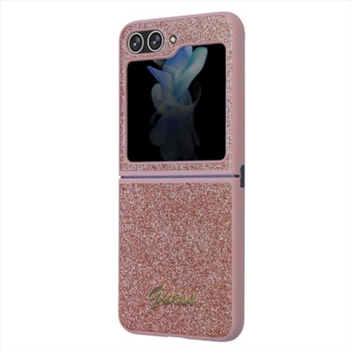 Coque rigide Guess Z Flip5 rose, l'accessoire mode de vos soirées