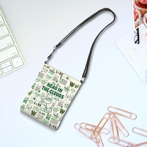 TIIMG Keep Your Head in the Clouds Gift Stoner Gift Cannabis Lover Weed Addicted Crossbody Bag4