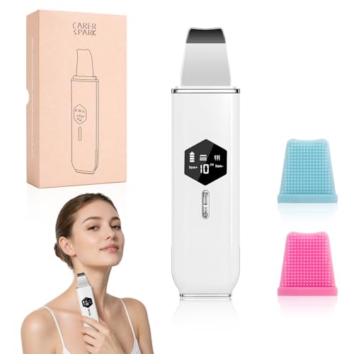 Focenat Pulizia Viso Ultrasuoni,Punti neri rimozione,Aspira punti neri,Skin Scrubber,Spatola Ultrasuoni