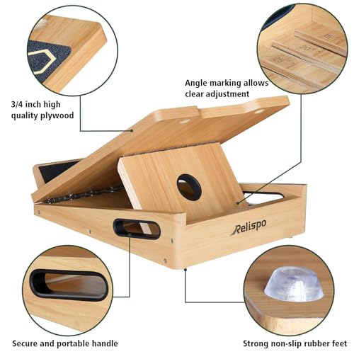 Relispo Slant Board Professional Calf Stretcher 6 Ângulos Ajustáveis, Alongamento de Panturrilha de