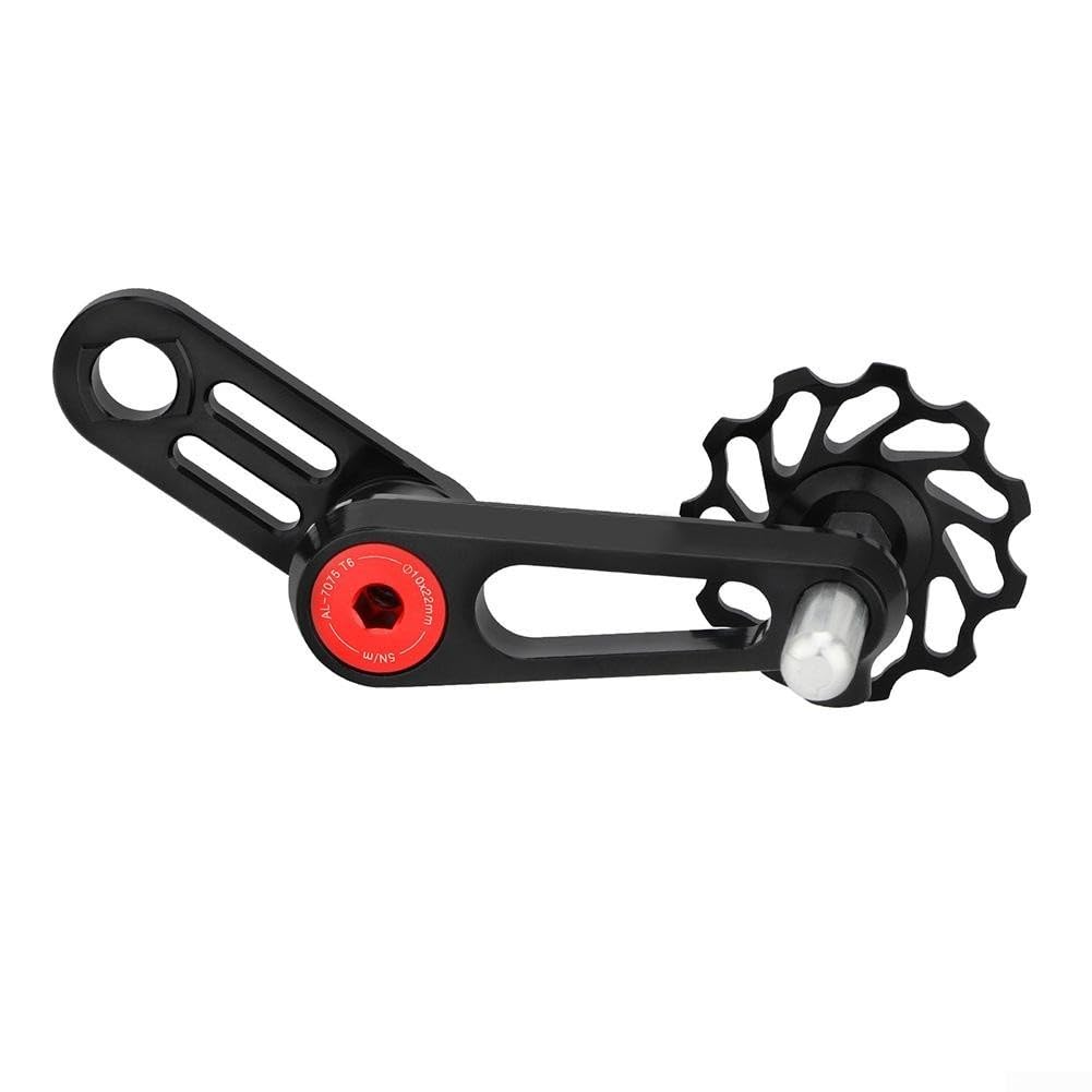 Single Speed Chain Tensioner with 11T Wheel CNC Aluminium Alloy for Folding Bike Fixed Gear Rear Derailleur Hanger Mount Chain Adjuster(Black)