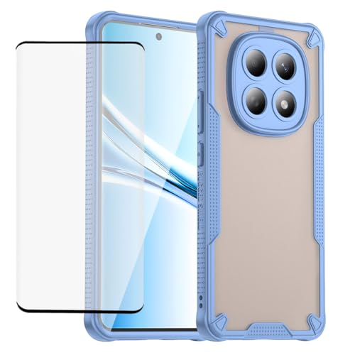 Coque Redmi Note 15 anti-empreinte avec écran verre trempé antichoc bleu