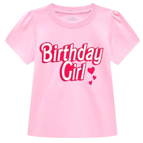 Cadidi Dinos 6th 7th Birthday Outfits Shirt Girls Six Seven T-Shirt Happy Birthday Pink Tops Short Sleeve Size 6-7 Year