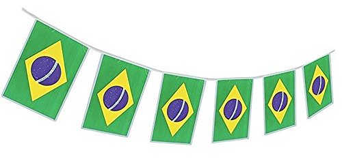 Brazil Flag Banner Brazilian Party Garland by Gabby Fun Corp