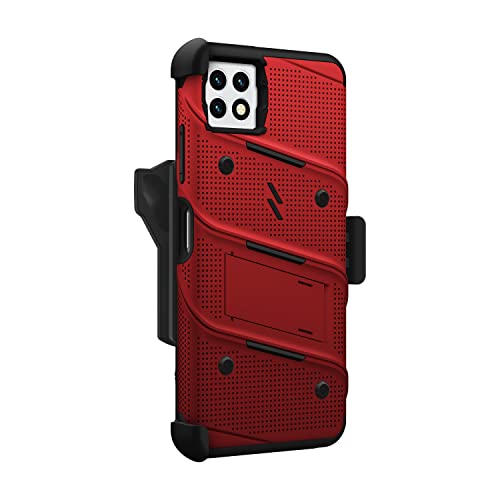 Coque Celero 5G antichoc ZIZO Bolt rouge avec béquille et film écran - 4