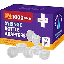 1000 PCS - Medicine Bottle Syringe Adapter For Oral Dispensers Size Medium | Press In Bottle Adapter for Liquid Medication | Only Fits Brandzig 1ml, 3ml, 5ml & 10ml Syringes - Bulk Case - 2 Bags of 500 PCS 1,000 pcs
