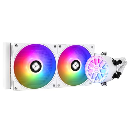 Image of Thermalrlght Aqua Elite 240 V6 ARGB White CPU Liquid Cooler, 240 Cooling Row Size,2x120mm Water Radiator,AMD: AM4 /AM5,Intel LGA115X /1200 /2011 /1700 /1851