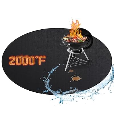 RICHIE 40" Round Fire Pit Mat, Double-Sided Fireproof Under Grill Mat, Heat Resistant Lawn Deck Protector Pad for Solo Stove Bonfire