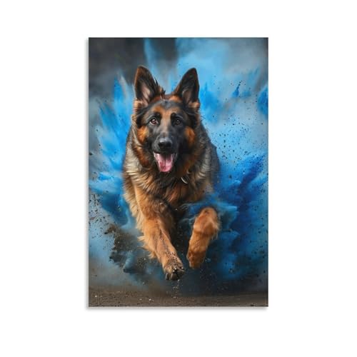Image sur toile berger allemand grand tableau mural salon et chambre 50x75cm