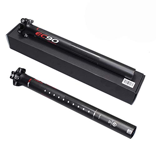 Adoolla Tige de selle de vélo ultra légère en fibre de carbone 27,2/30,8/31,6 mm Noir 27,2-350 mm Cover