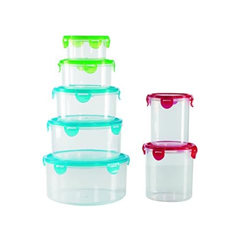 GOURMETmaxx Click-it Food Storage Boxes, 20.2x20.2x10.0 cm, Multiclolor Cover
