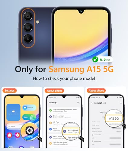 Image of FNTCASE for Galaxy A15 5G Phone Case: [Compatible with Magsafe] [Screen Protector] Matte Translucent Military-Grade Protection for Samsung A15 Cover - Black