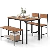 Set Tavolo Con 2 Sedie A Scomparsa - Legno E Ferro, Stile Industriale - Foto 5