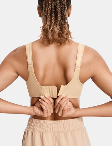 Image of SYROKAN Women's Max Control Underwire Sports Bra High Impact Plus Size with Adjustable Straps Unlined Bra