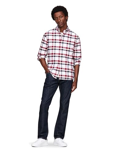 Image of Tommy Hilfiger Men's Long Sleeve Oxford Shirts in Regular Fit, Men's Button Down Shirts, Also Available in Big and Tall