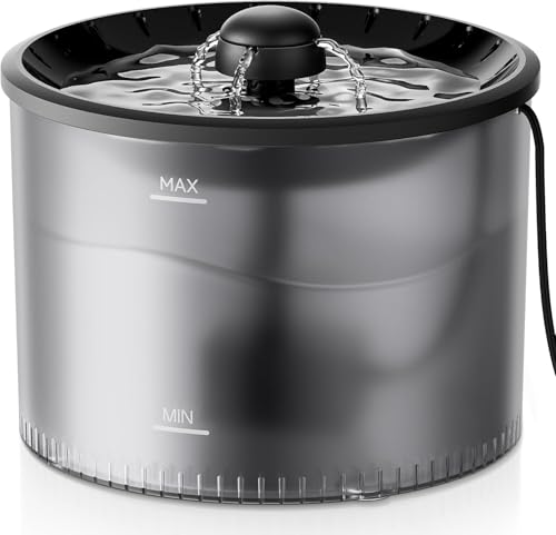 IMIPAW Fuente Automática para Gatos, 3L Bebedero Gato Fuente, Súper Silenciosa, Fácil de Limpiar, Dispensador Agua Perros, Dos Patrones de Flujo de Agua con un Juego de Filtros