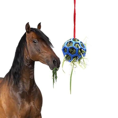 Alimentador de heno de caballos - Bolsa de heno portátil, ayuda para la alimentación de caballos | Fomentar el soporte de heno que salva el espacio, el alimentador de la pelota de caballos Alimentador