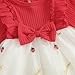 Gureui Toddler Baby Girl Christmas Dress Long Sleeve Candy Cane Dresses Infant Mesh Outfit (A Red, 12-18 Months)