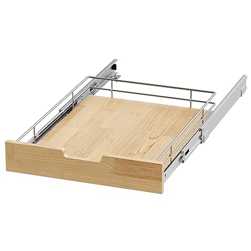 Pull Out Cabinet Organizer,Heavy-Duty Slide Out Shelf, Wood And Wire Basket, Pull Out Drawer for for Kitchen Under Sink Space, Pantry, Bathroom (17 * 21in -Wood and Wire) by Sikarou - Image 7