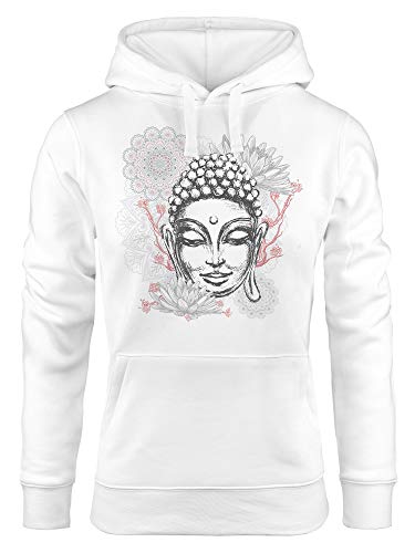 Preisvergleich Produktbild Neverless Hoodie Damen Buddha Kapuzen-Pullover weiß XL