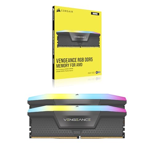 Mémoire RAM - CORSAIR - Vengeance RGB DDR5 RAM 32Go (2x16Go) 6000MHz CL30 - Noir