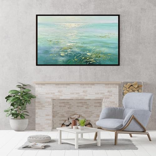 Tableaux à l'huile de paysages lacustres 100% peints à la main