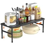 Expandable adjustable stackable kitchen organizer,Spice Racks,Counter Shelf for Cabinets,Small Cupboard Organizers,Heavy Duty Metal Pantry Storage Shelves Racks for kitchen,cabinet