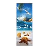 Tür tapeten 3d selbstklebend Coquillages de plage B85 x H205cm Türposter Türaufkleber Abnehmbare Vinyl türfolie Fototapete diy Wandbild Wohnzimmer Schlafzimmer Kinderzimmer Badezimmer