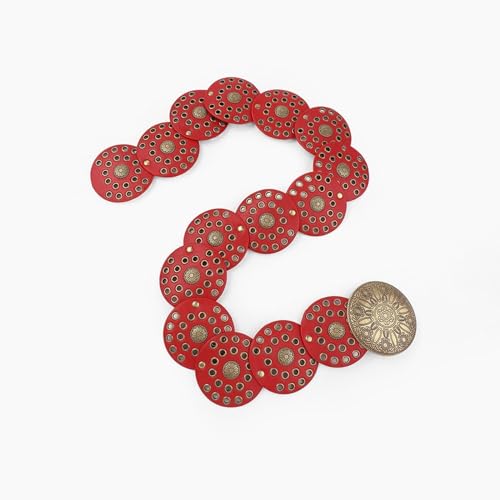 Belts for Women,Womens Leather Belt,Round Disc Hollowed PU Belt for Jeans Pants Waist Decors Large Eyelet Wide Belt for Jeans Shorts Women Waist Accessories(Leopard Print)4