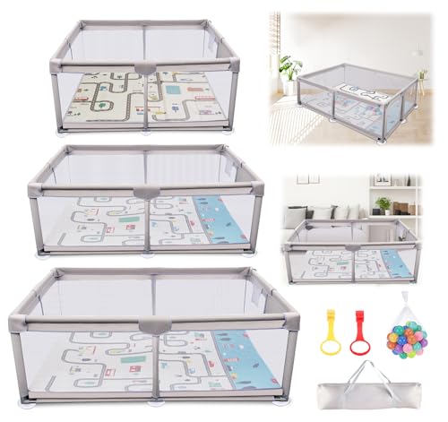Truevaste Laufstall Baby 180x200cm, Laufgitter Kinder 180x200x65cm mit...
