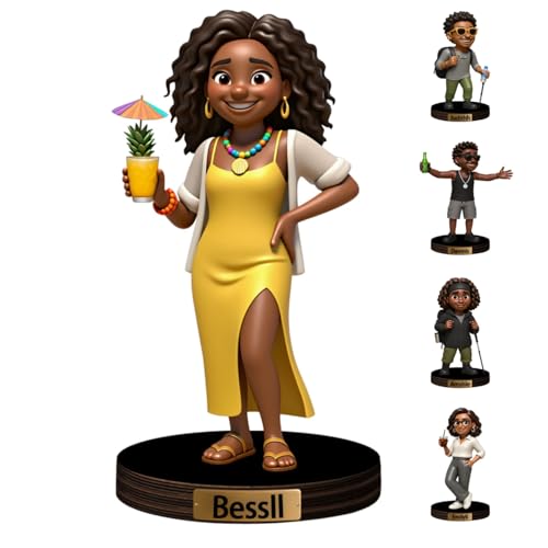 VWCSDSCS Figurine Photo personnalisée bibelot Caricature Portrait Plaque Nominative de Bureau personnalisée Dessin animé Sculpture Ornement Acrylique Plaque Cadeau pour Anniversaire, Mariage