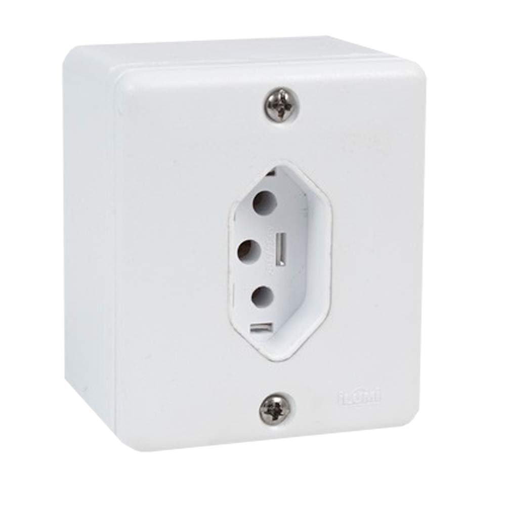 Tomada 2P+T Sistema X 10a Radial Com Caixa Externa Sobrepor