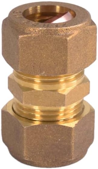 Fit 15mm Tube OD Brass Compression Union Fitting With Copper Ferrule Ring Water Gas Oil