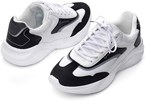 Alpine Swiss Stuart Mens Chunky Fashion Sneakers, Black White, 11 | Image 3