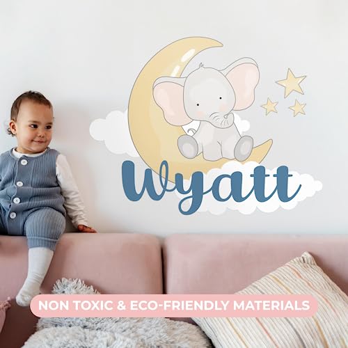 Vinilo decorativo personalizado elefante para pared rosa miniatura 5