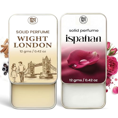 Image of Dr.Mashur Solid Perfume |wight london&Ispahan Alcohol Free Wax Perfume Balm, Long Lasting | Pocket Tin 12g, Pack Of 2| Non Greasy Smooth Glide, Travel Friendly Unisex Gifts He Or Her