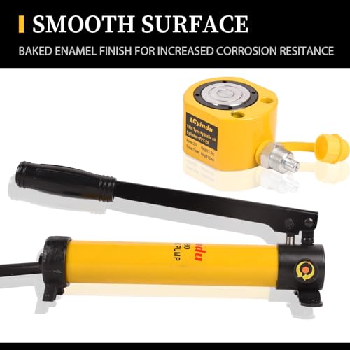Image of 20T Porta Power Kit Low Profile Hydraulic Ram Cylinder Jack FPY-20 0.51 inch Stroke Single-Acting + 400cc Hydraulic Hand Pump CP-180 for Machinery and Industry