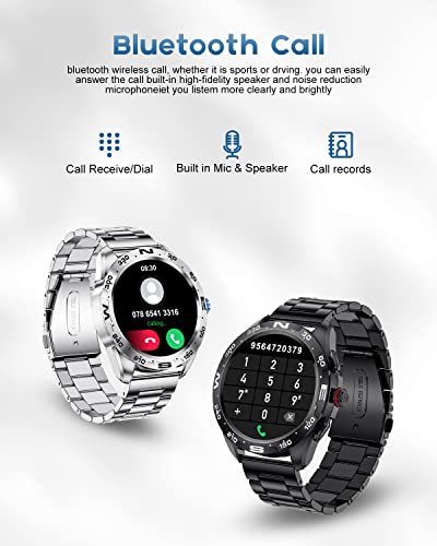 Lige Smart Watches For Android Ios, Bluetooth Calls/Text Remind/Voice Speaker, Fitness Tracker With Heart Rate Sleep Monitor, 1.32'' Hd Full Touch Screen, Ip67 Waterproof Black Smartwatch For Men #TOP1
