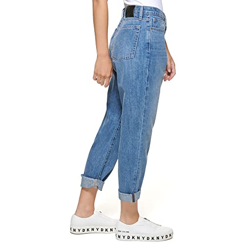 DKNY Women's Cuffed Boyfriend Straight Jeans3