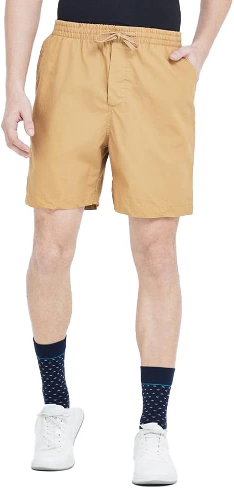 by Shoppers Solid Cotton Elastic and Drawstring Men's Shorts