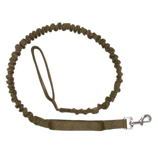Leisegrün® Hundeleine Nylon | Elastische Führleine für Hunde mit Kurzführer & Ruckdämpfer | Länge 130 cm bis 200 cm | Braun