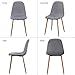 VECELO Dining Chairs for Kitchen/Dining/Living/Lounge Room, Fabric Cushion Seat Back Sturdy Metal Legs, Set of 4,Grey