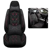 MARUE Set Complet Protections Housse de Siege Voiture pour Peugeot Traveller (9 Sitzer) AB 2016,Accessoire Conversion Voiture(5 Places),Black Red Deluxe Edition