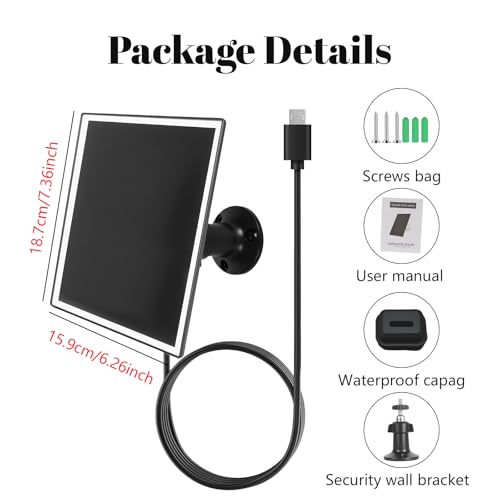 Solarpanel für Blink Kamera Outdoor, 5W Solarpanel Kompatibel mit Blink Outdoor 3 (3rd Gen), XT XT2 Kamera (Nicht Enthalten), IP66 Wasserdicht, mit Verstellbarer Halterung und Gummistecker