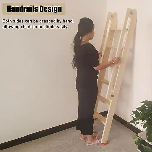 Repuesto de escalera de litera, diseño de madera duradero con peldaños de 3.7 pulgadas de ancho, 7-3 escalones, 49.2 pulgadas de altura, seguro y estable para niños, perfecto para literas