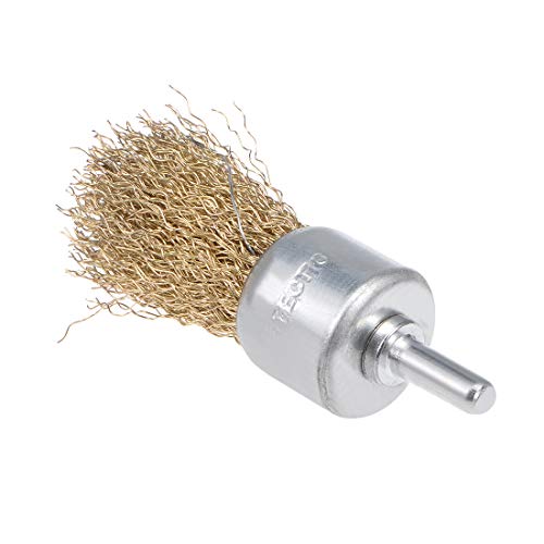 Image of uxcell 1-Inch Wire Wheel Brush Cup Copper Plated Crimped Steel with Shank 0.012-inch Wire Dia 6 Pcs