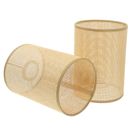 Pantalla de lámpara de mesa de ratán de diseño único estilo chino para casquillo E27 E14