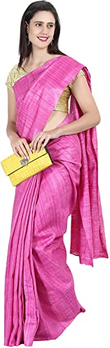 NR Handloom pink tussar silk saree in tussar silk – image 5
